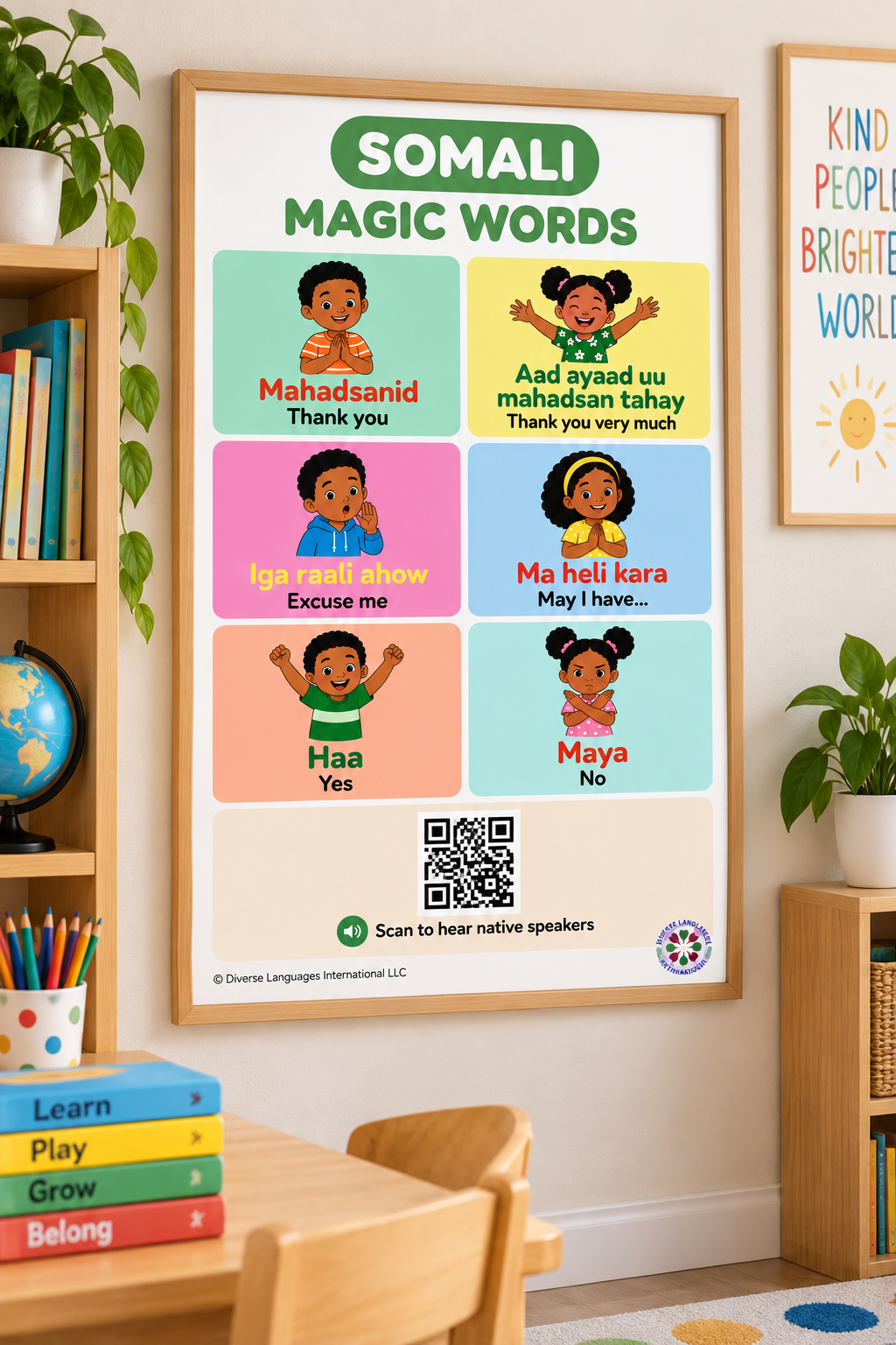 Somali Magic Words Poster for Kids | Polite Somali Phrases + Native Speaker Audio