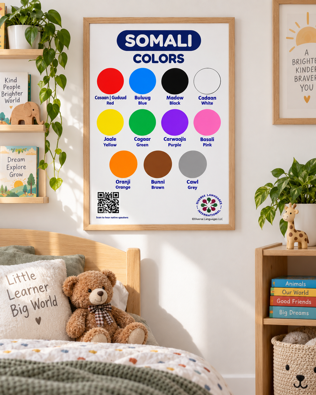 My Somali Colors Poster for Kids | Learn Colors in Somali + Native Speaker Audio