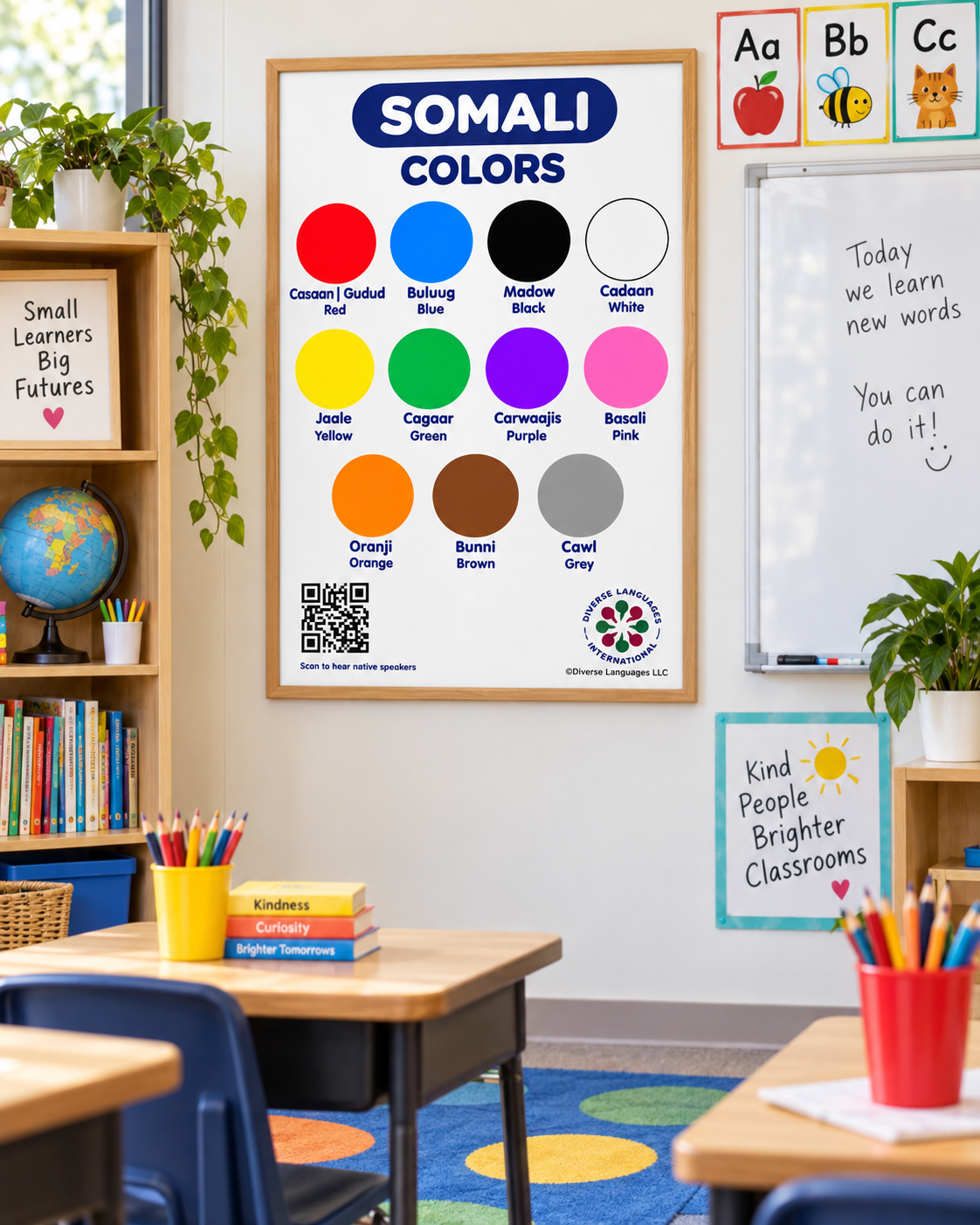 My Somali Colors Poster for Kids | Learn Colors in Somali + Native Speaker Audio