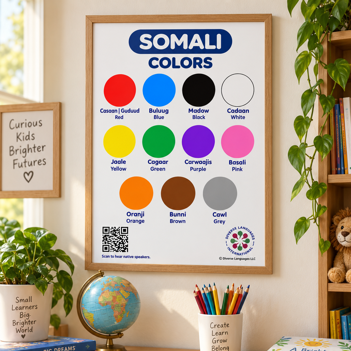 My Somali Colors Poster for Kids | Learn Colors in Somali + Native Speaker Audio