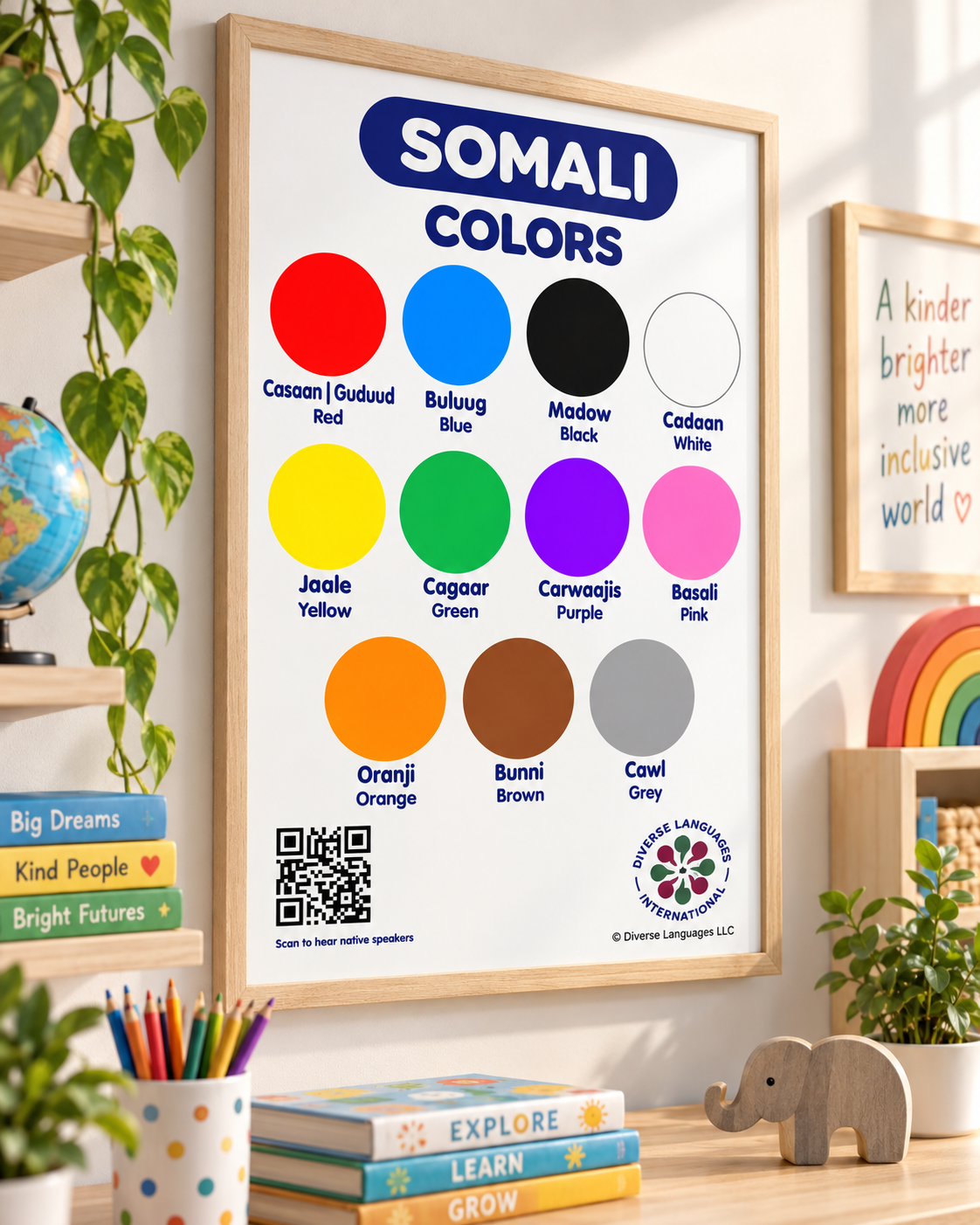 My Somali Colors Poster for Kids | Learn Colors in Somali + Native Speaker Audio